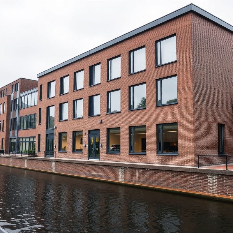 Kantoorgebouw van Van Dijk & Smit aan een gracht in Groningen